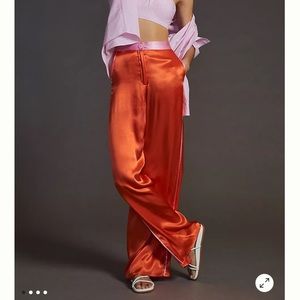Corey Lynn Calter Sam Pant orange satin track stripe pants